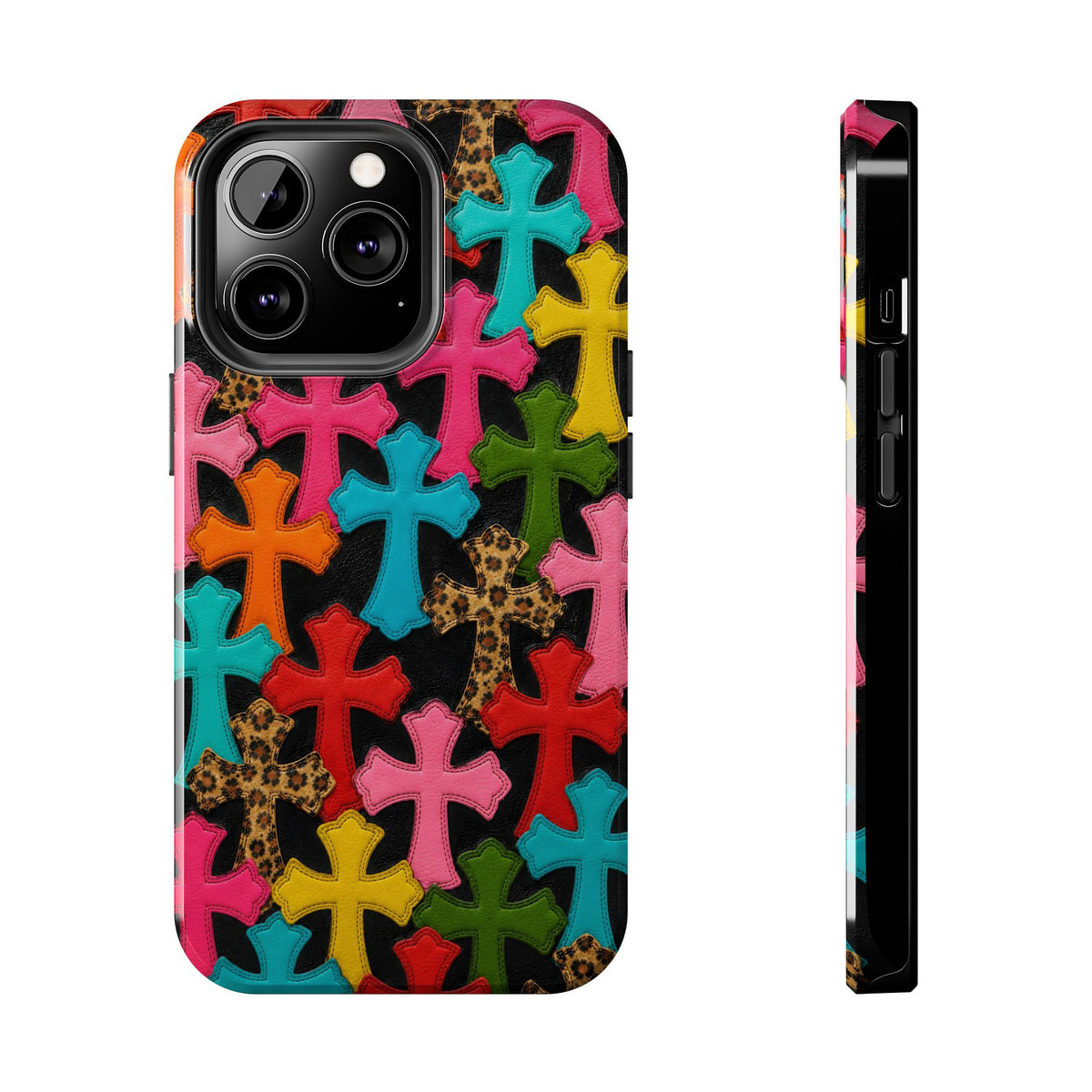 Chrome Hearts Multicolor Leather Printed Phone Case