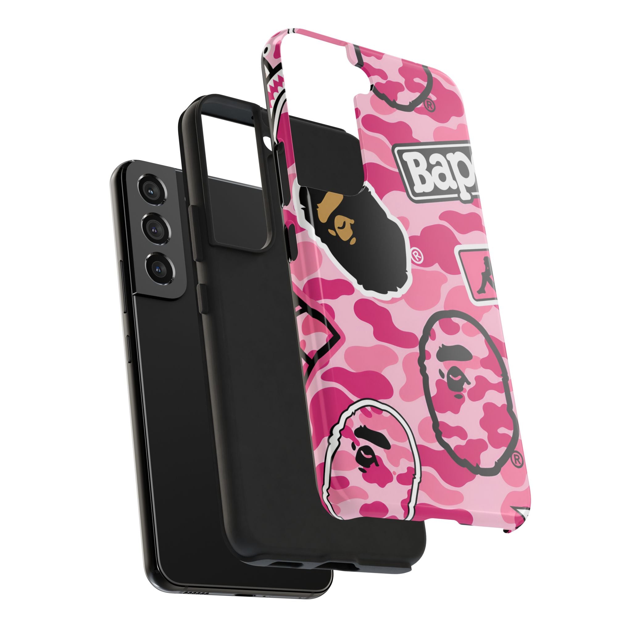 Pink Sticker Bape Print Phone Case
