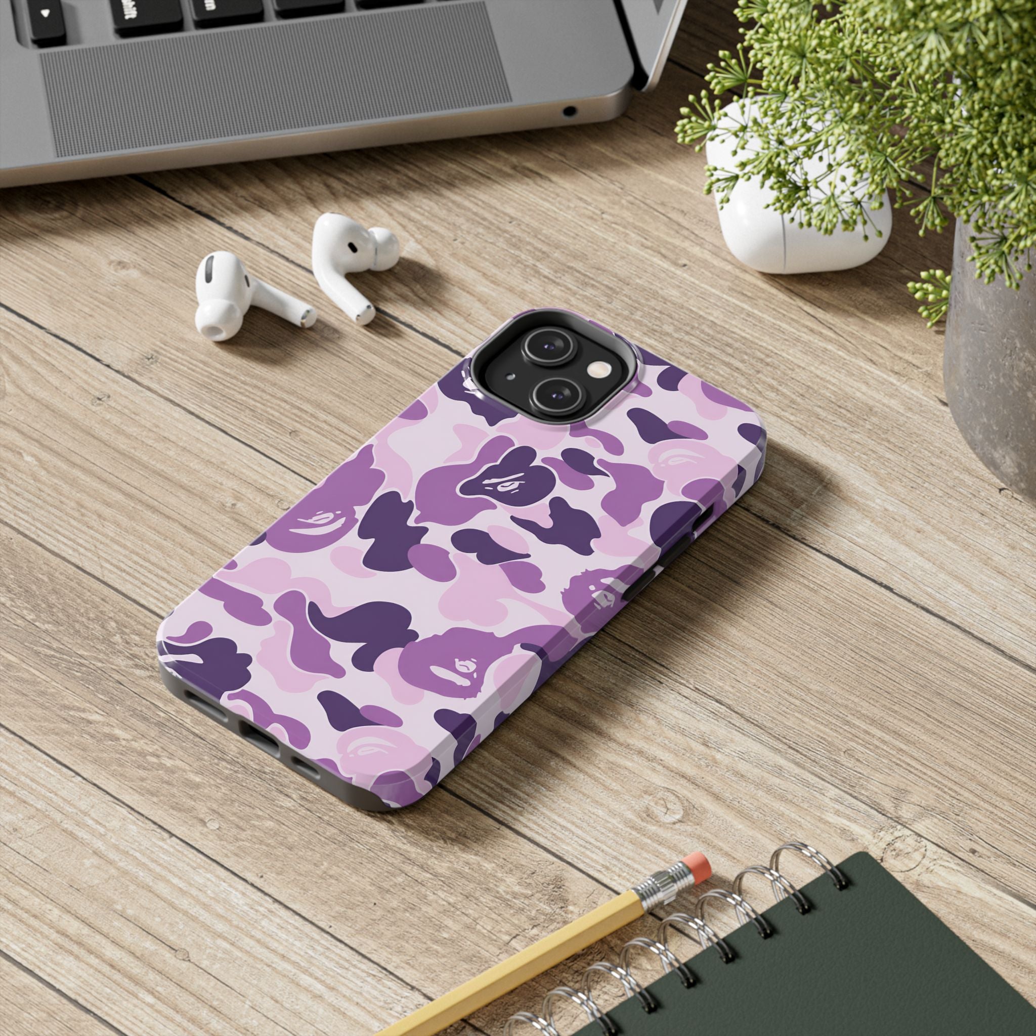 Purple Bape Print Phone Case