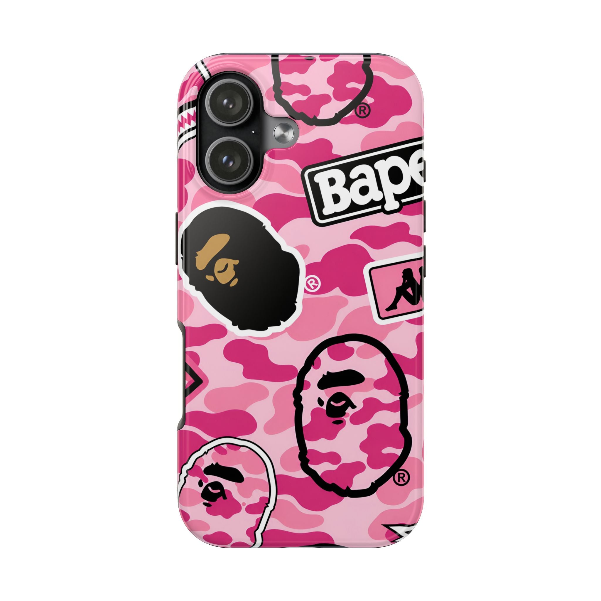 Pink Sticker Bape Print Phone Case