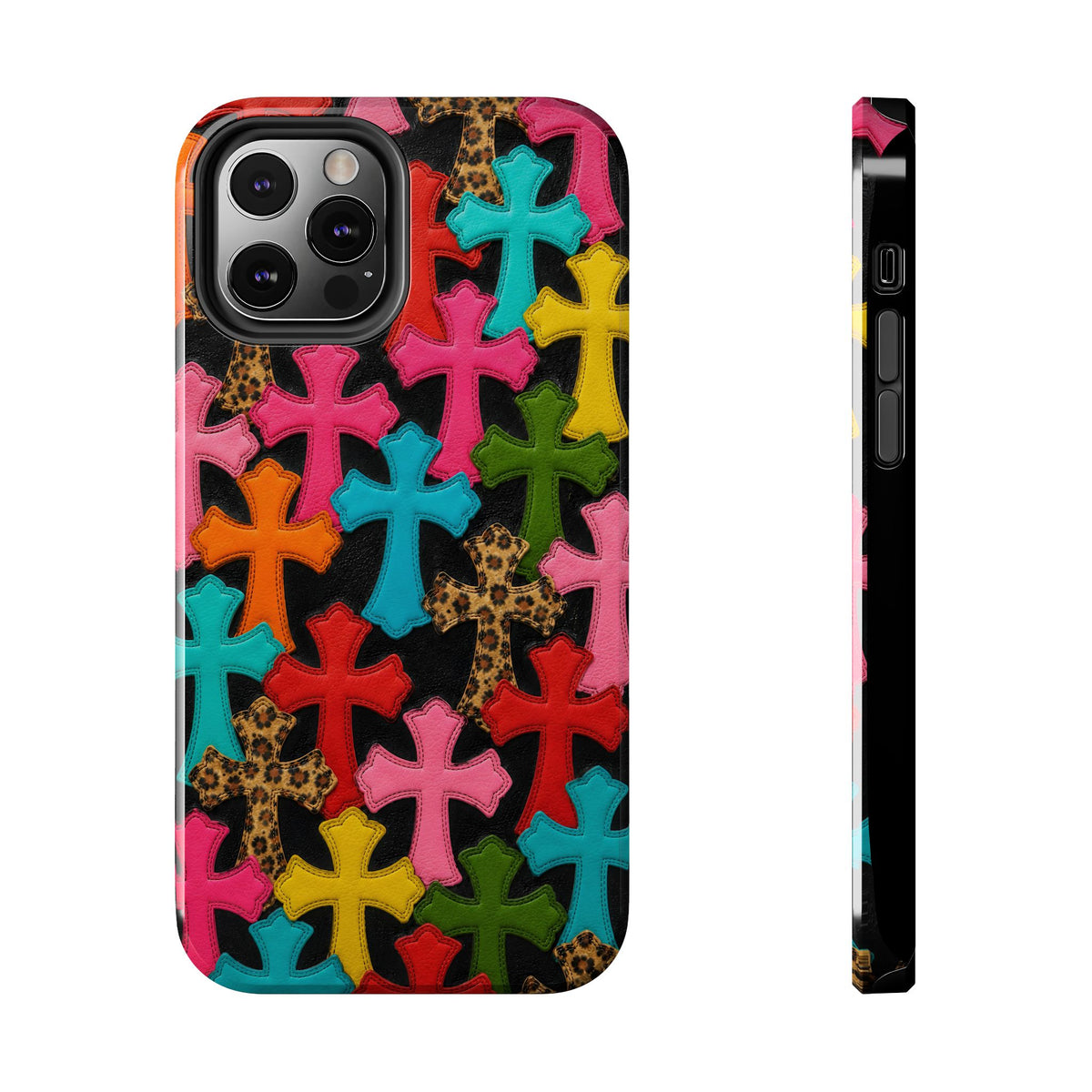 Chrome Hearts Multicolor Leather Printed Phone Case