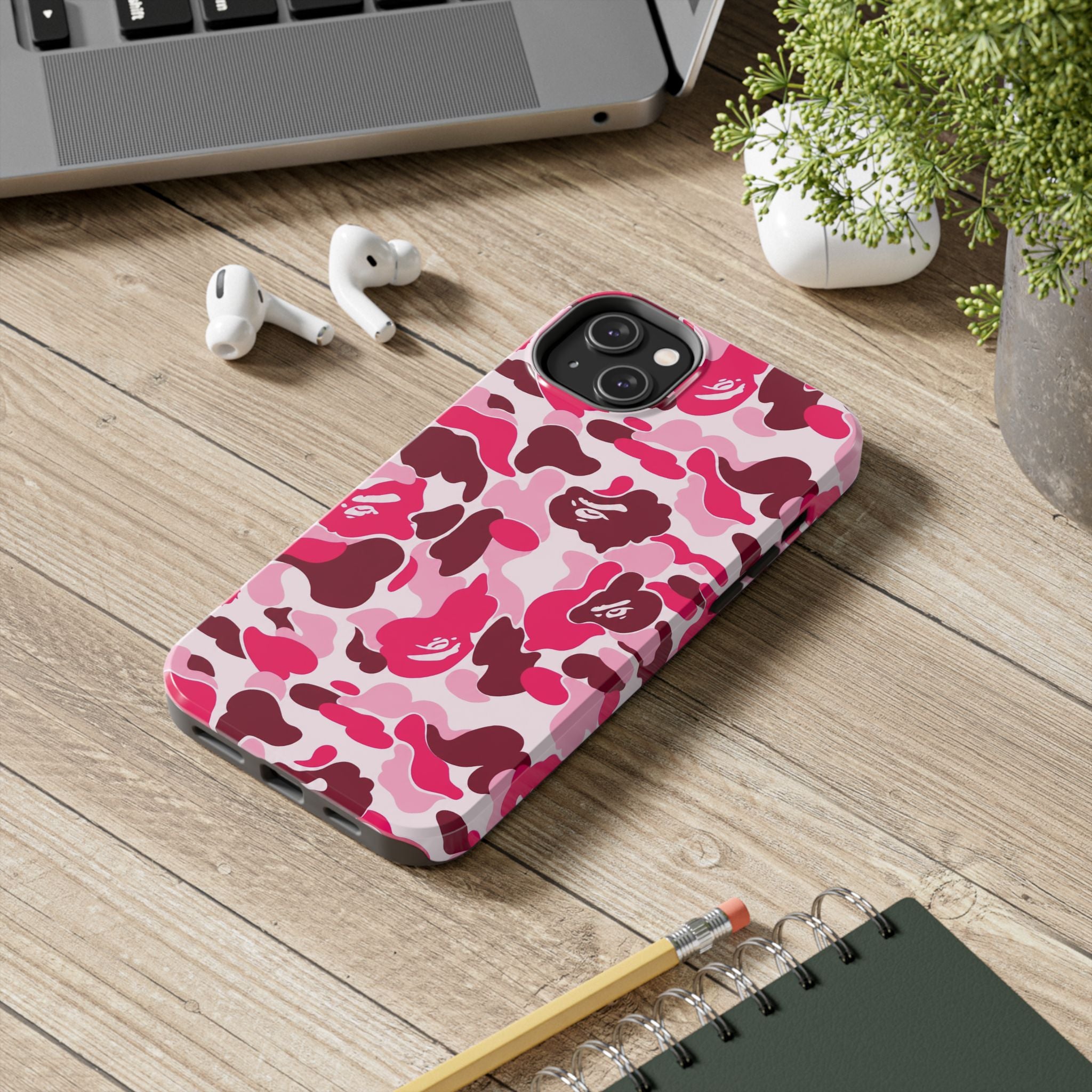 Pink Bape Print Phone Case