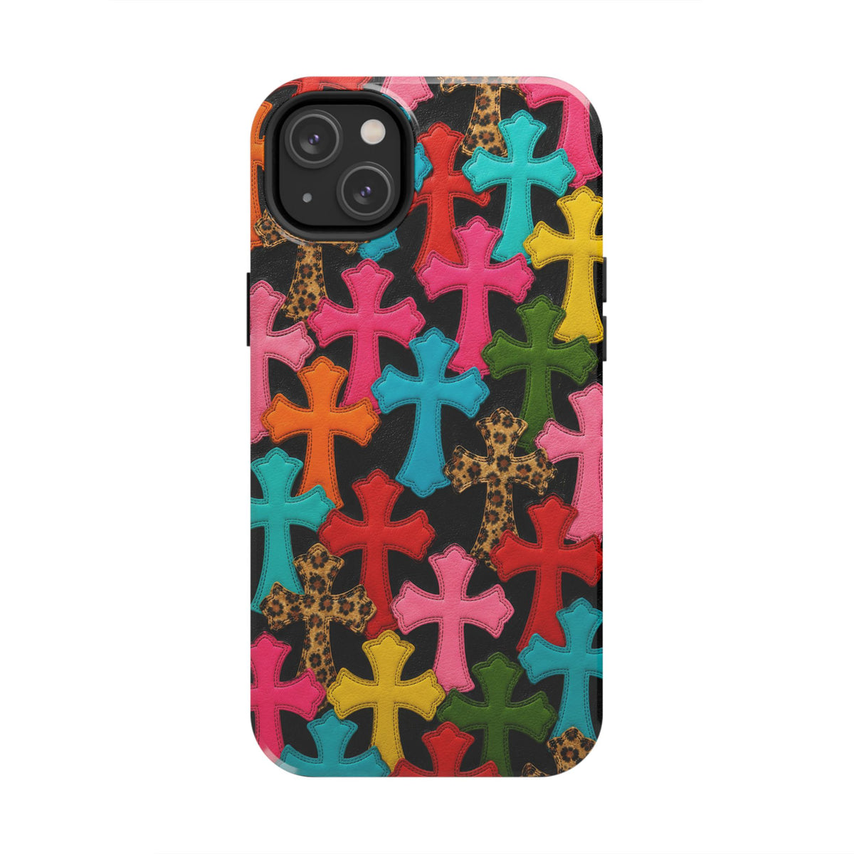 Chrome Hearts Multicolor Leather Printed Phone Case
