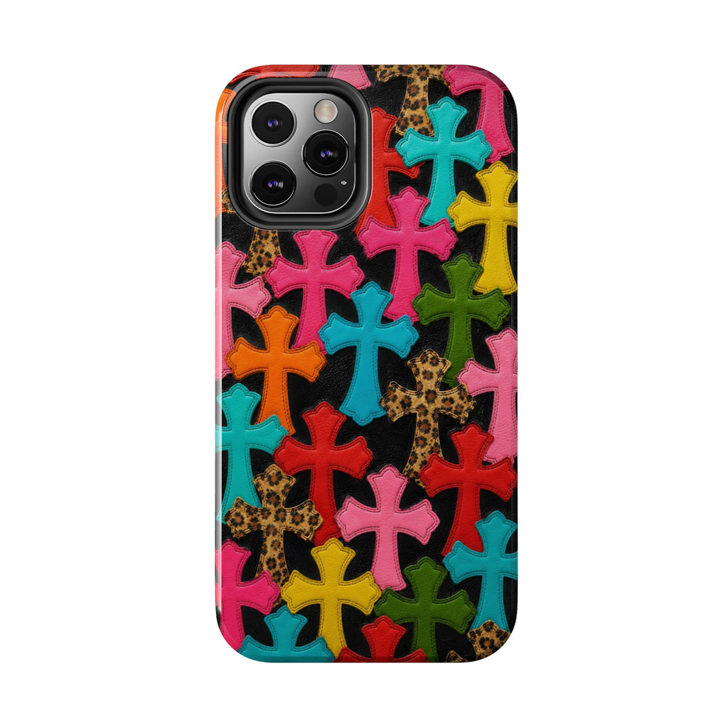 Chrome Hearts Multicolor Leather Printed Phone Case