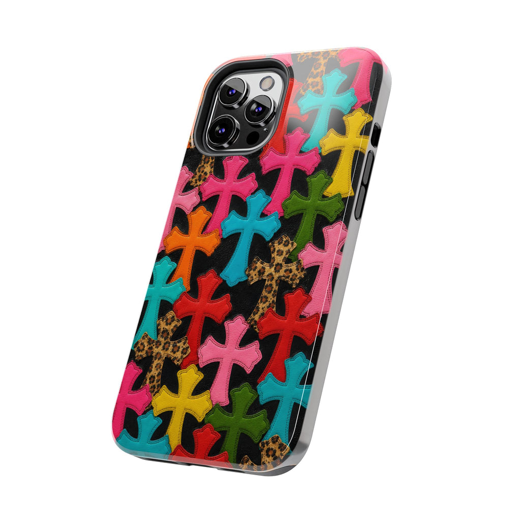 Chrome Hearts Multicolor Leather Printed Phone Case