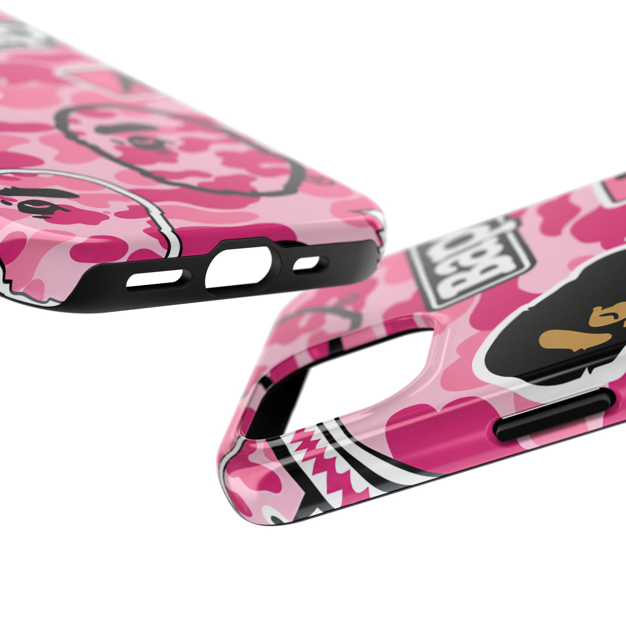 Pink Sticker Bape Print Phone Case