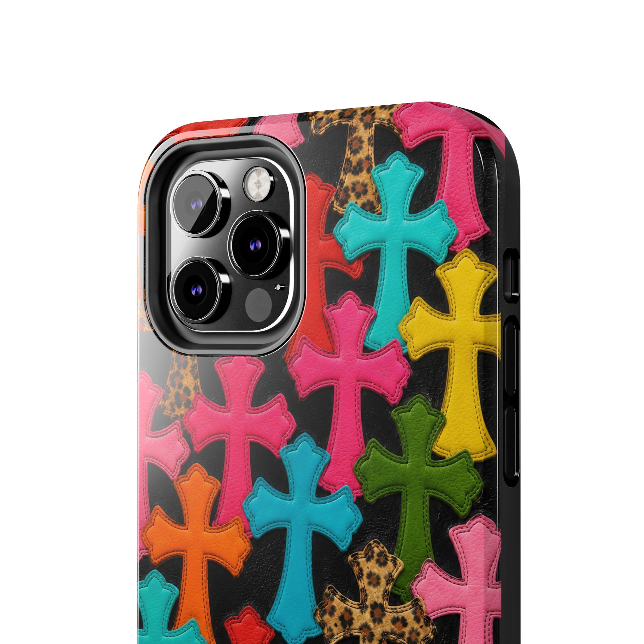 Chrome Hearts Multicolor Leather Printed Phone Case