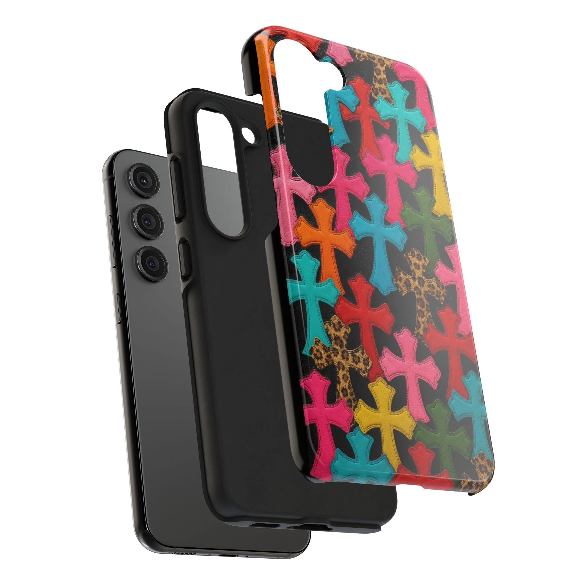 Chrome Hearts Multicolor Leather Printed Phone Case