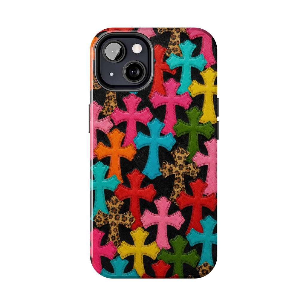 Chrome Hearts Multicolor Leather Printed Phone Case