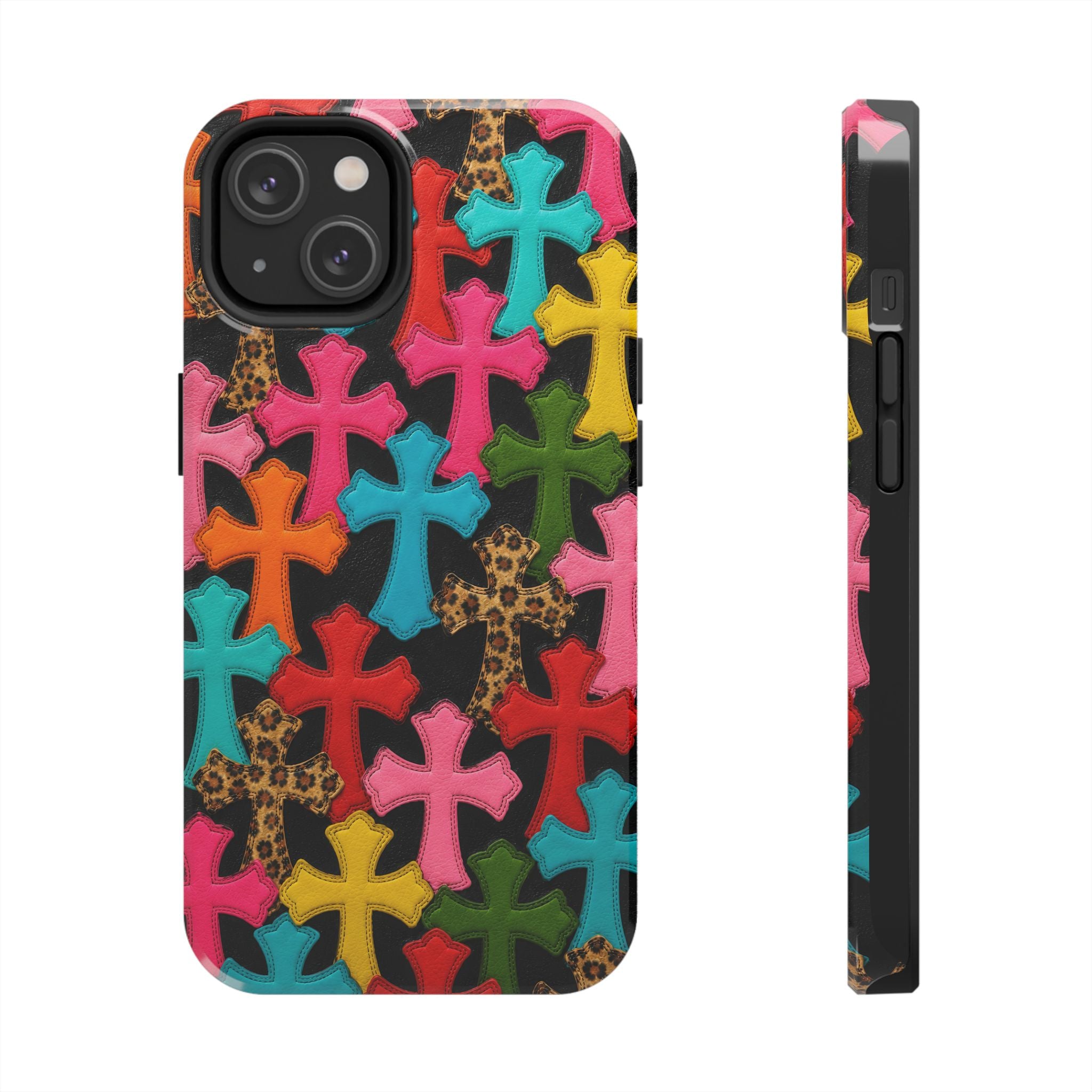 Chrome Hearts Multicolor Leather Printed Phone Case