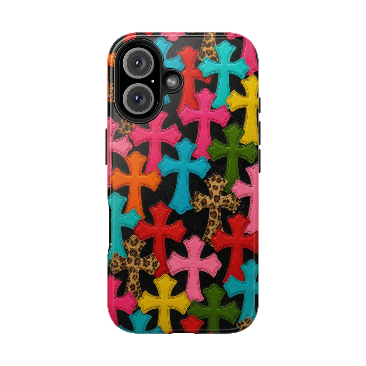 Chrome Hearts Multicolor Leather Printed Phone Case