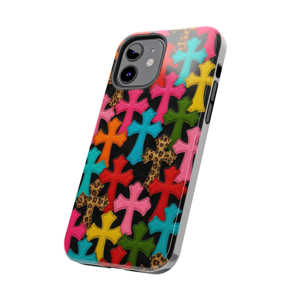 Chrome Hearts Multicolor Leather Printed Phone Case