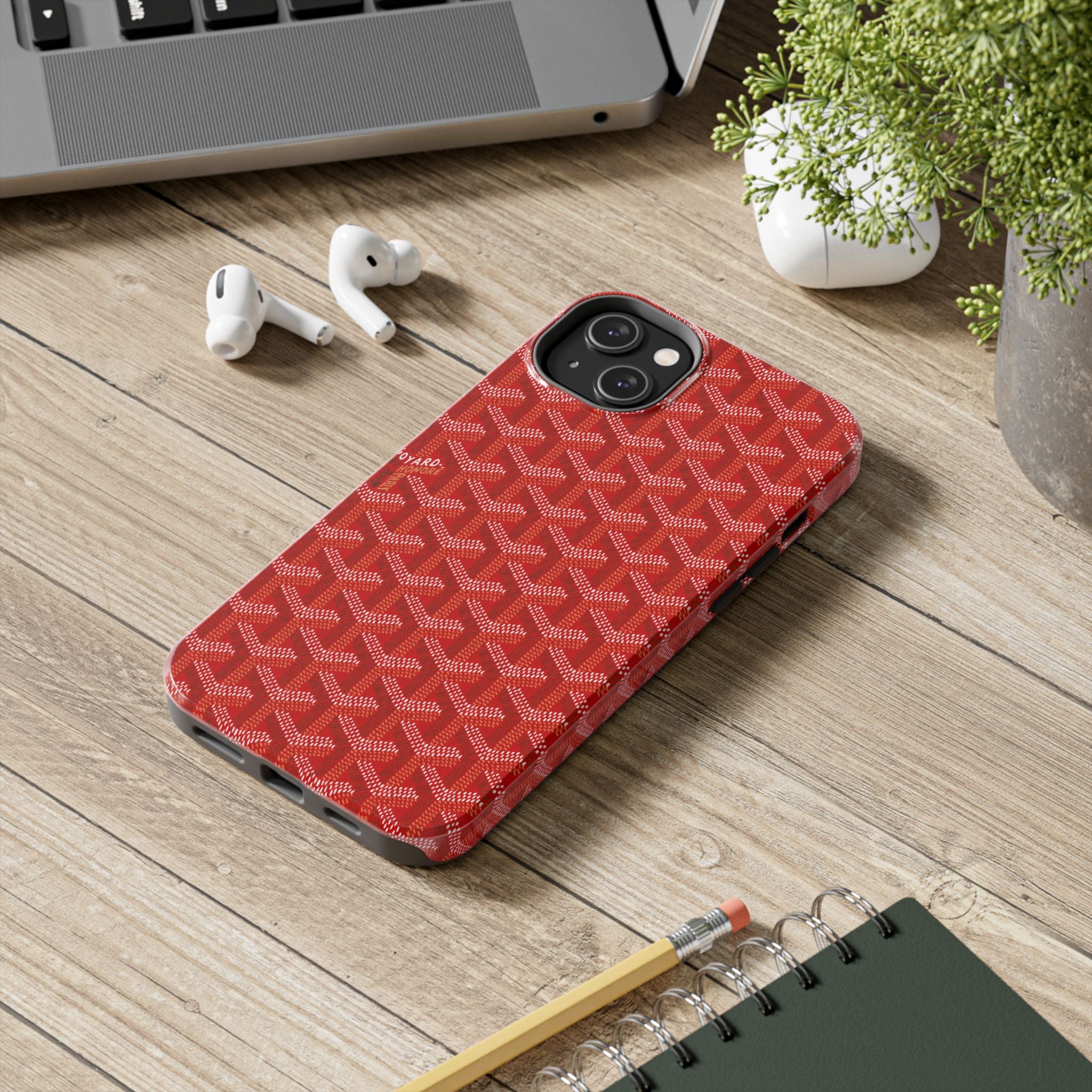 Red Goyard Phone Case