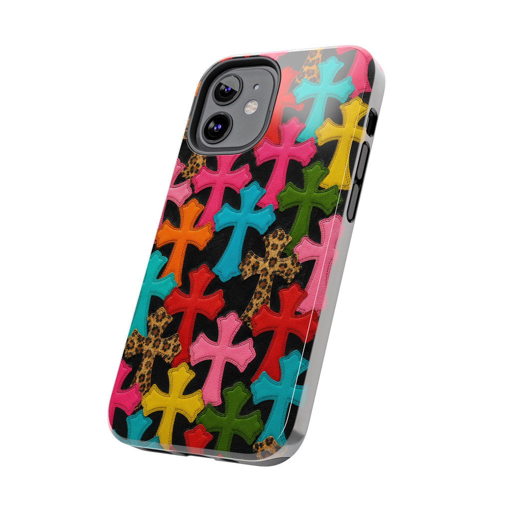 Chrome Hearts Multicolor Leather Printed Phone Case