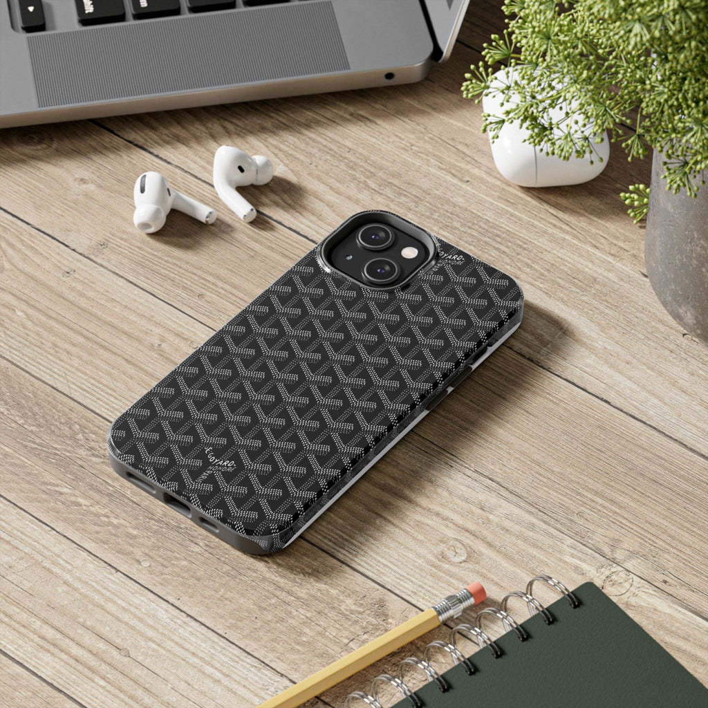 Black Goyard Phone Case