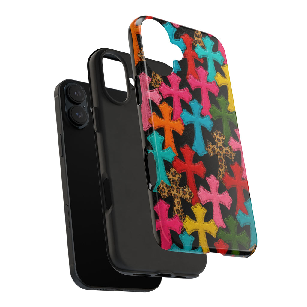 Chrome Hearts Multicolor Leather Printed Phone Case