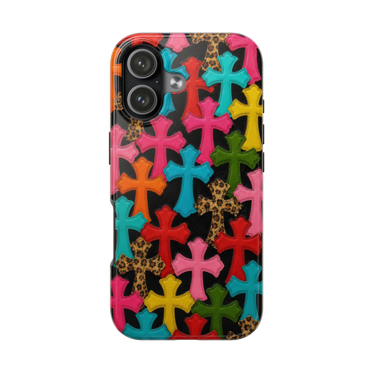 Chrome Hearts Multicolor Leather Printed Phone Case