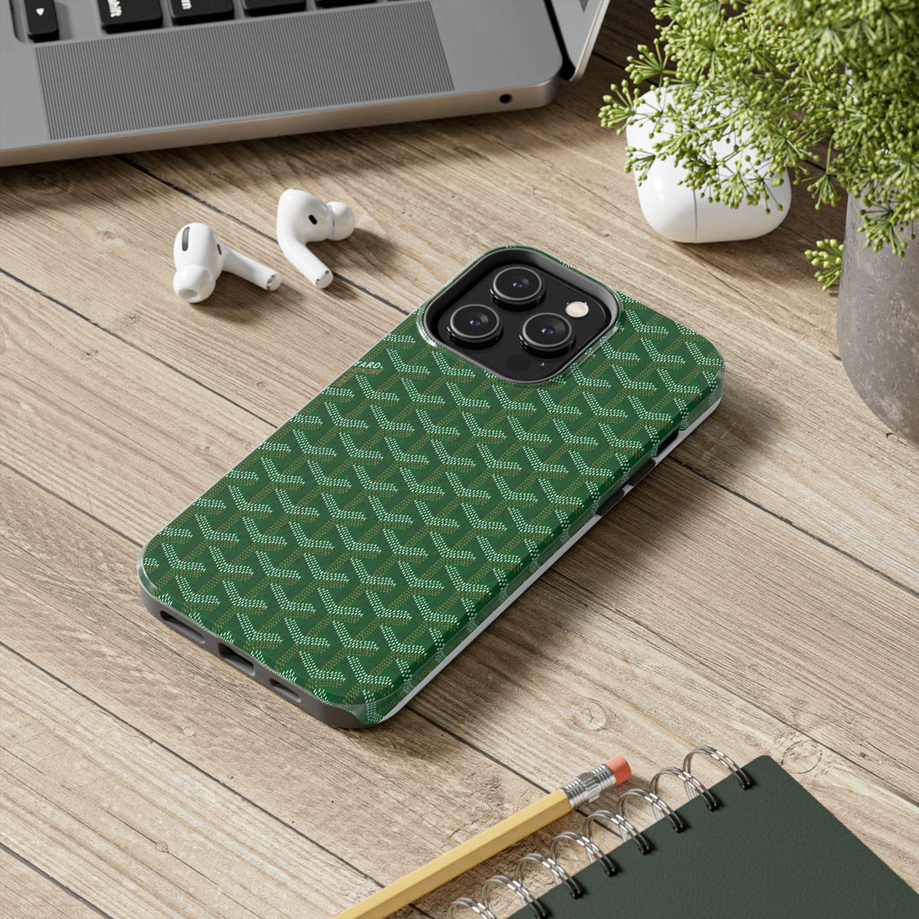 Green Goyard Phone Case