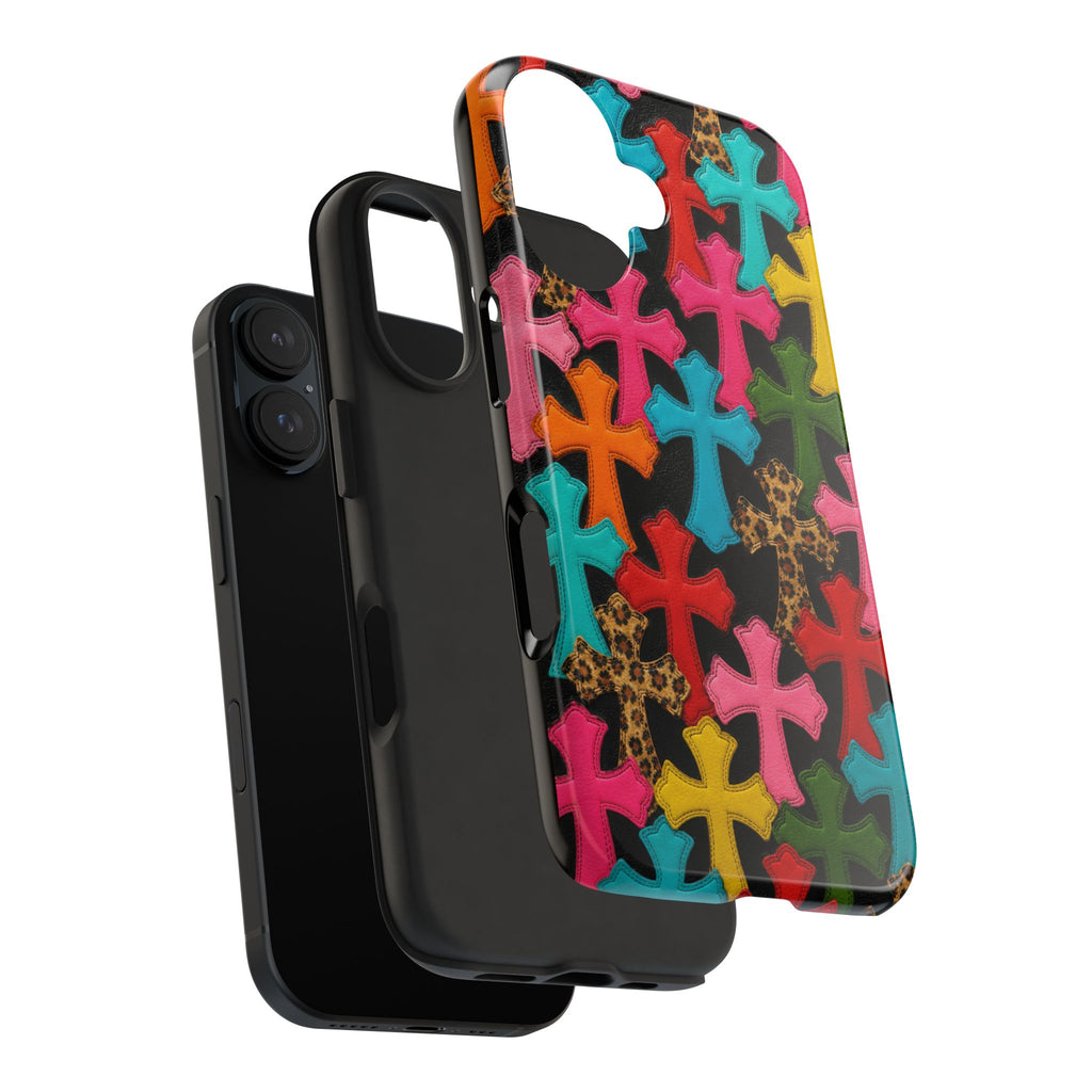 Chrome Hearts Multicolor Leather Printed Phone Case