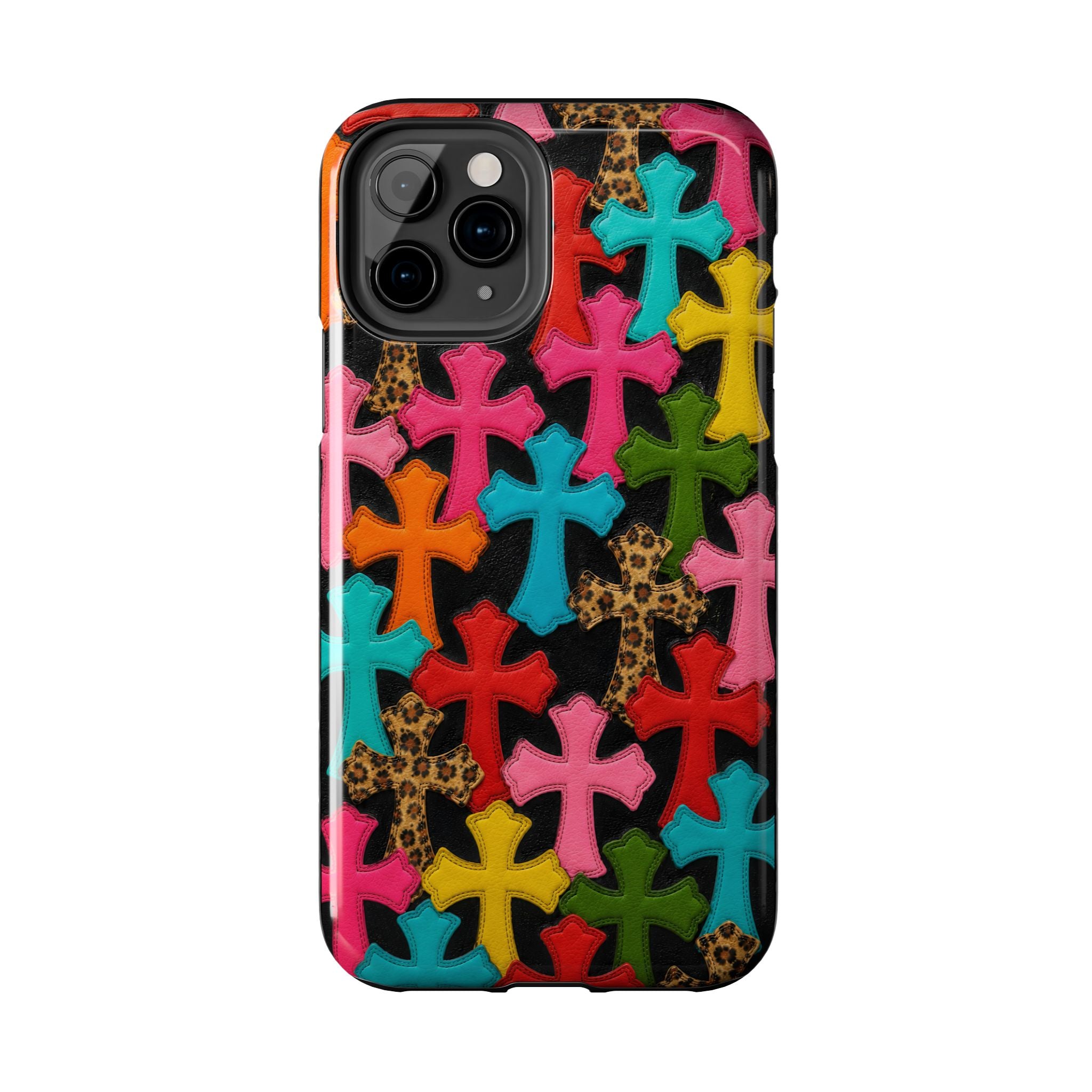 Chrome Hearts Multicolor Leather Printed Phone Case