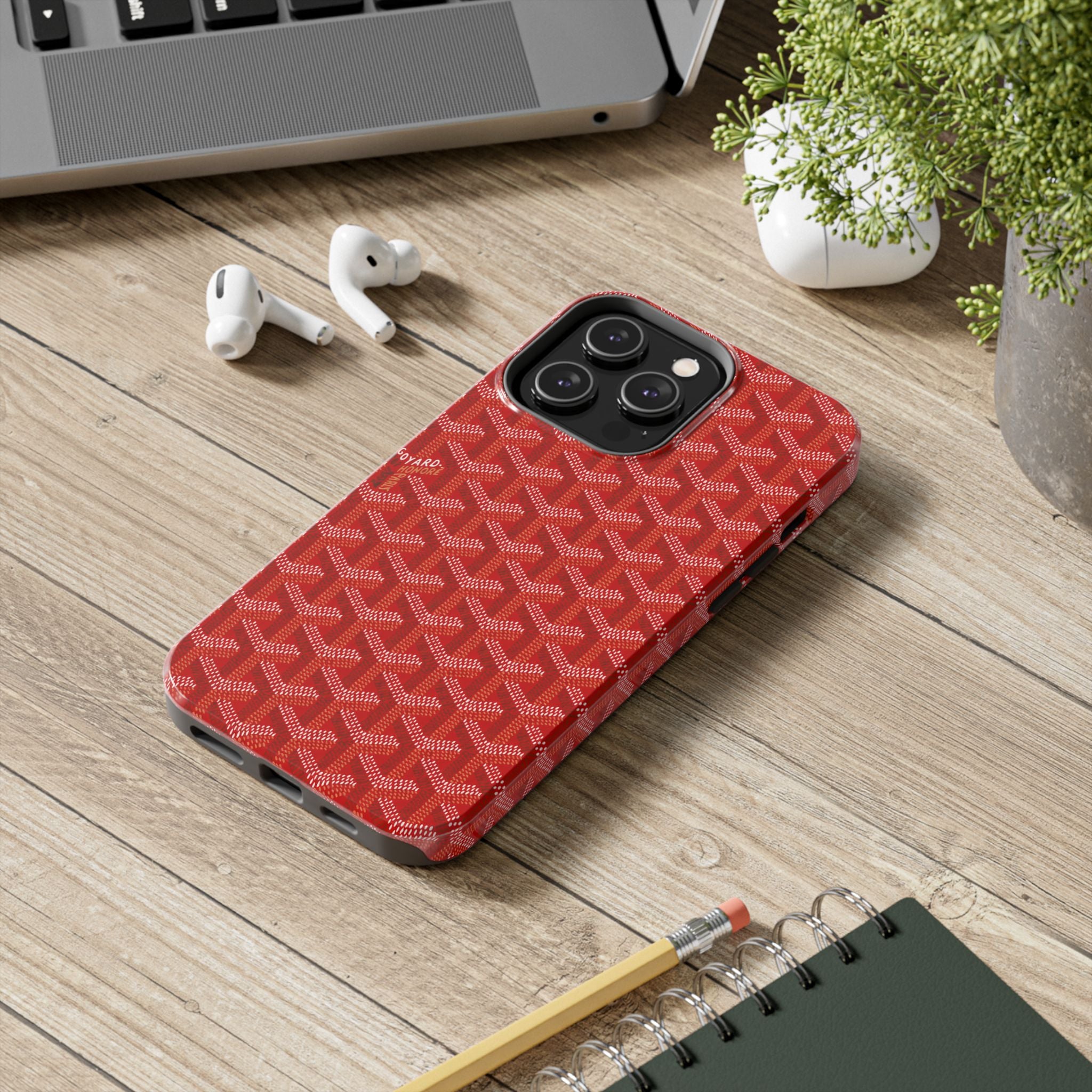 Red Goyard Phone Case