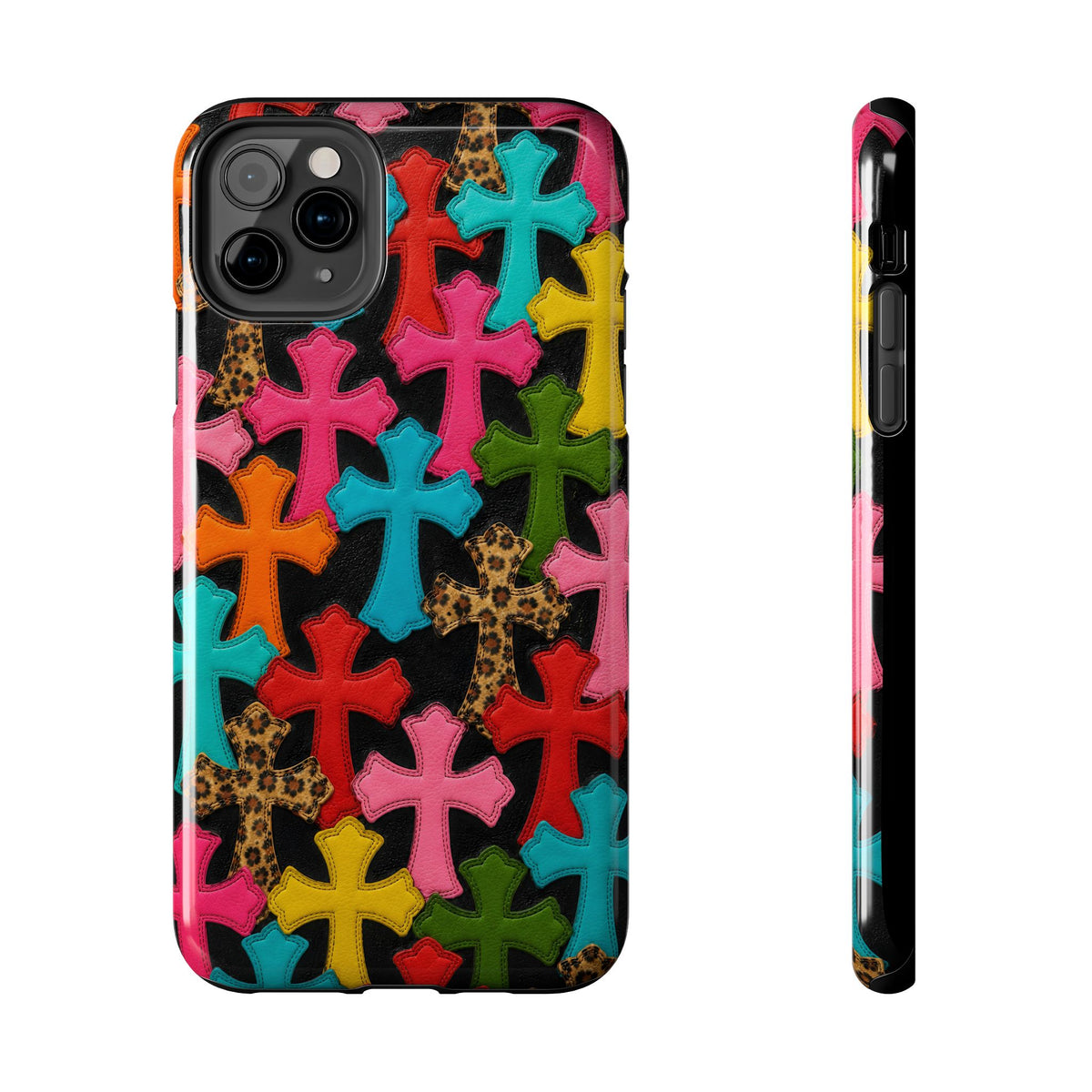 Chrome Hearts Multicolor Leather Printed Phone Case