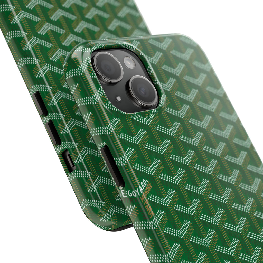 Green Goyard Phone Case