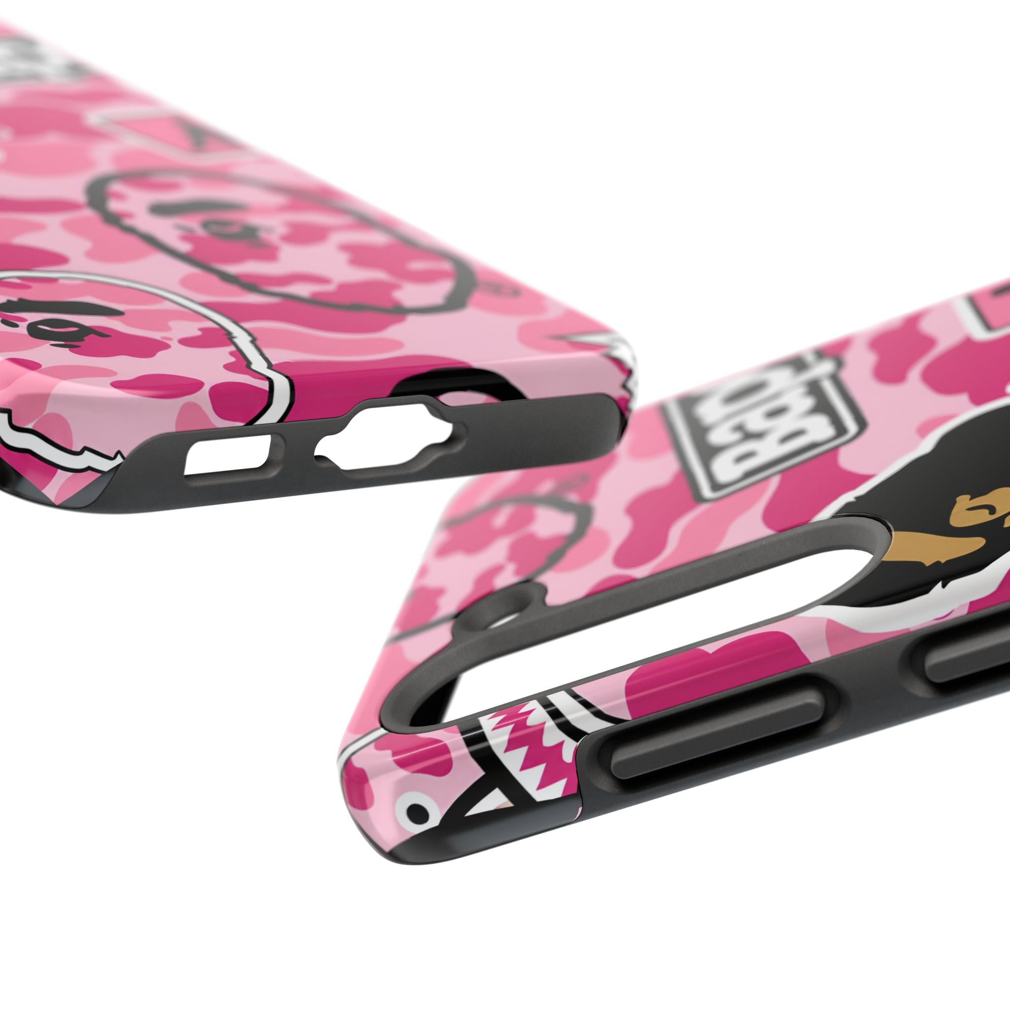 Pink Sticker Bape Print Phone Case