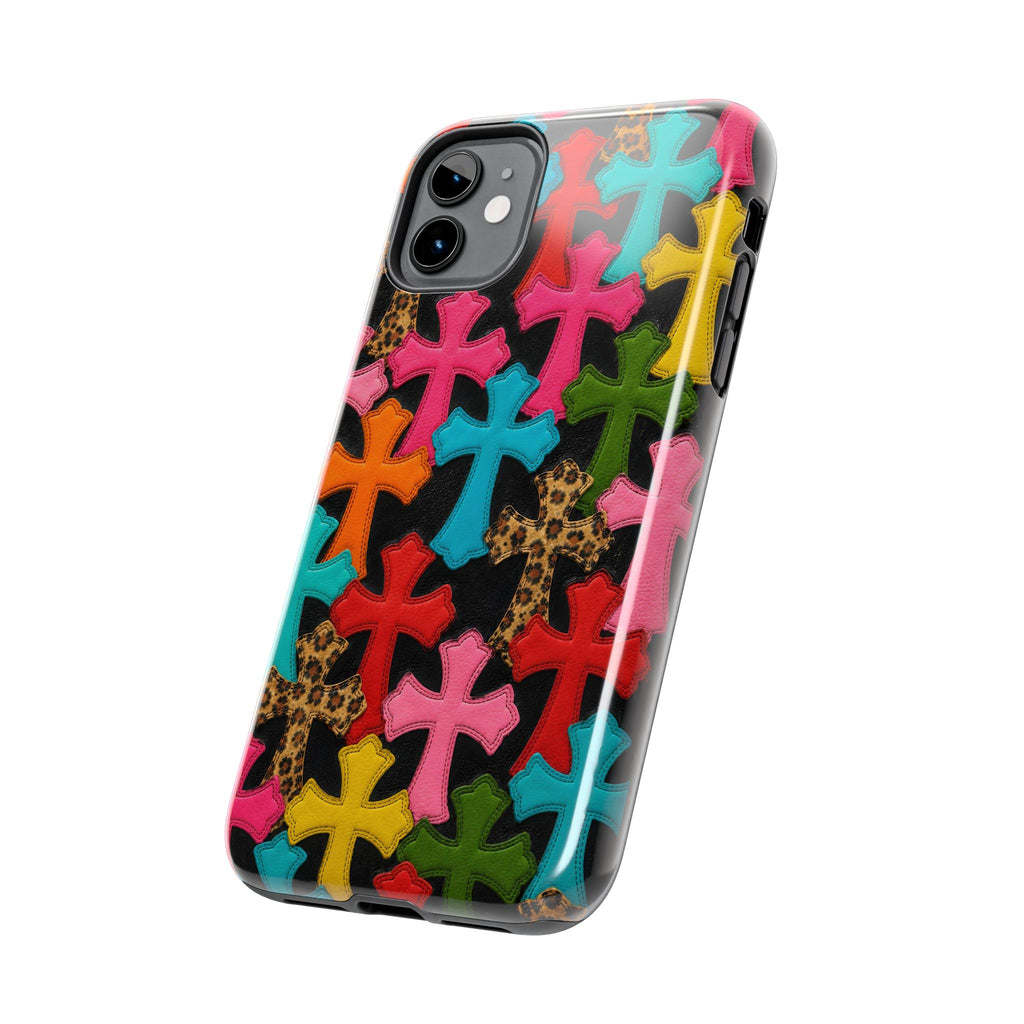 Chrome Hearts Multicolor Leather Printed Phone Case