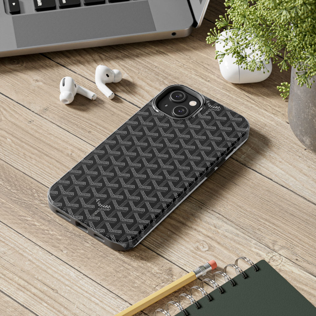Black Goyard Phone Case