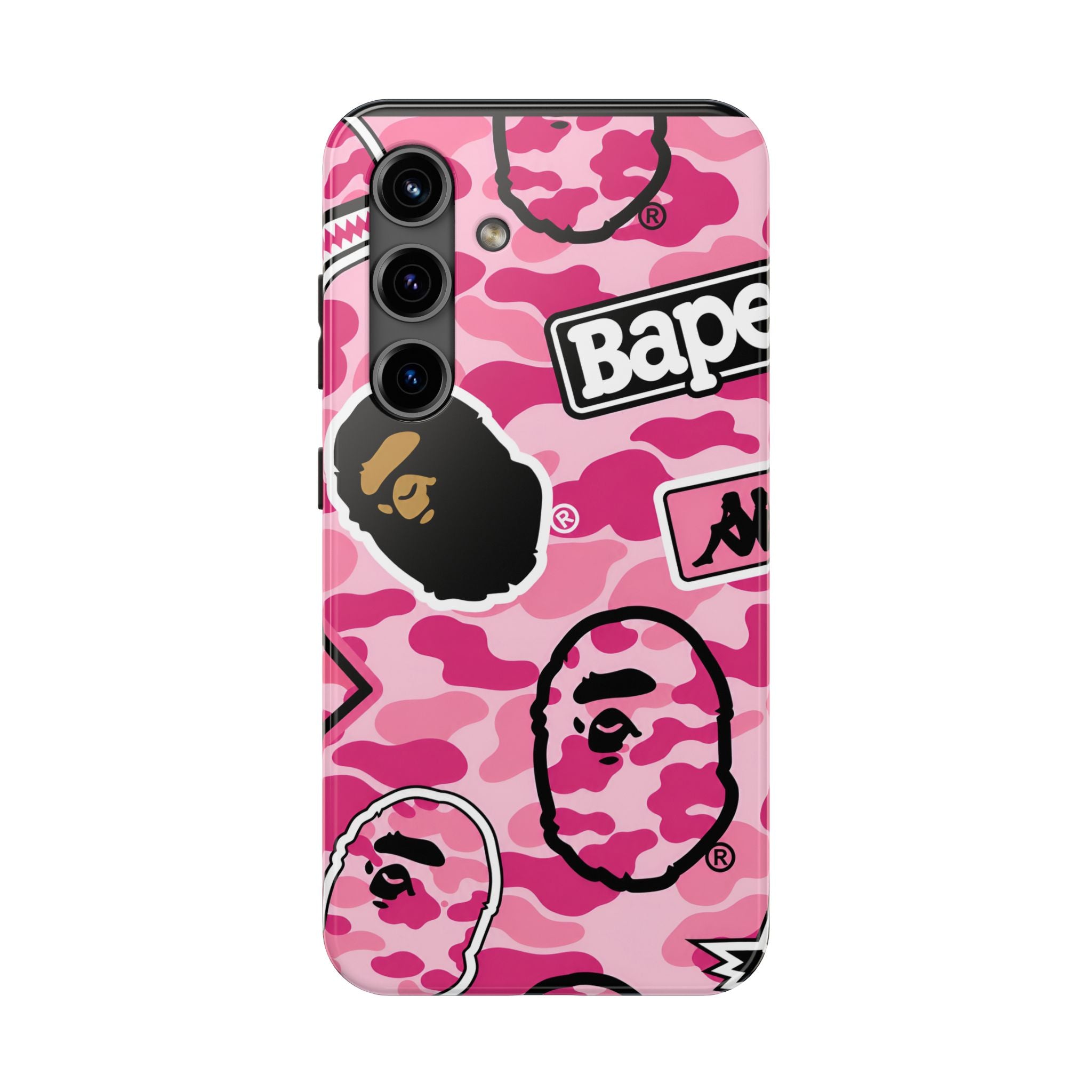 Pink Sticker Bape Print Phone Case