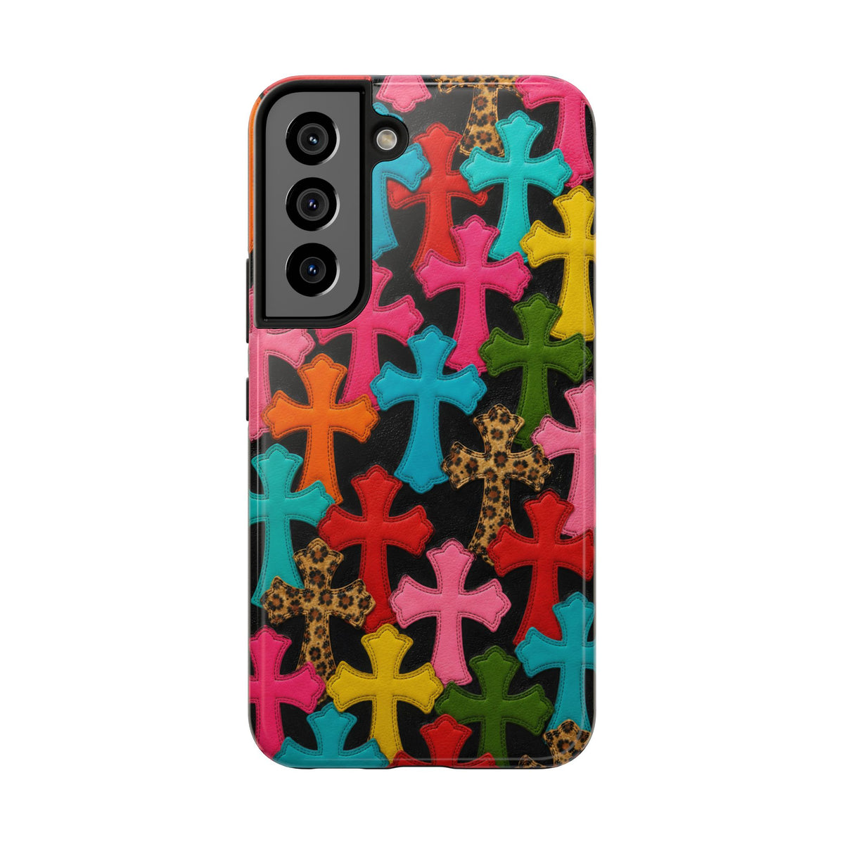 Chrome Hearts Multicolor Leather Printed Phone Case