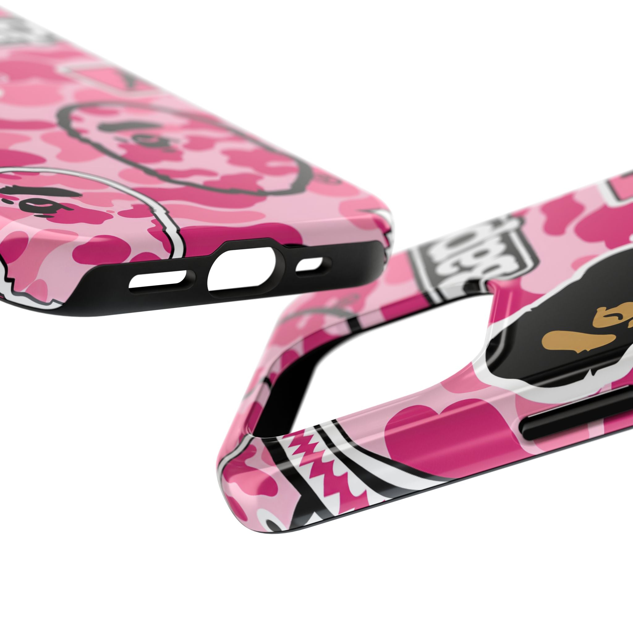Pink Sticker Bape Print Phone Case
