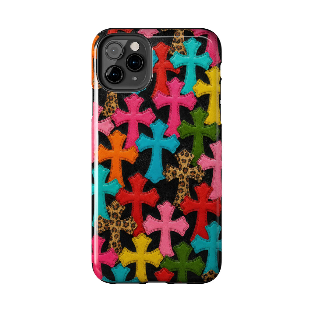 Chrome Hearts Multicolor Leather Printed Phone Case