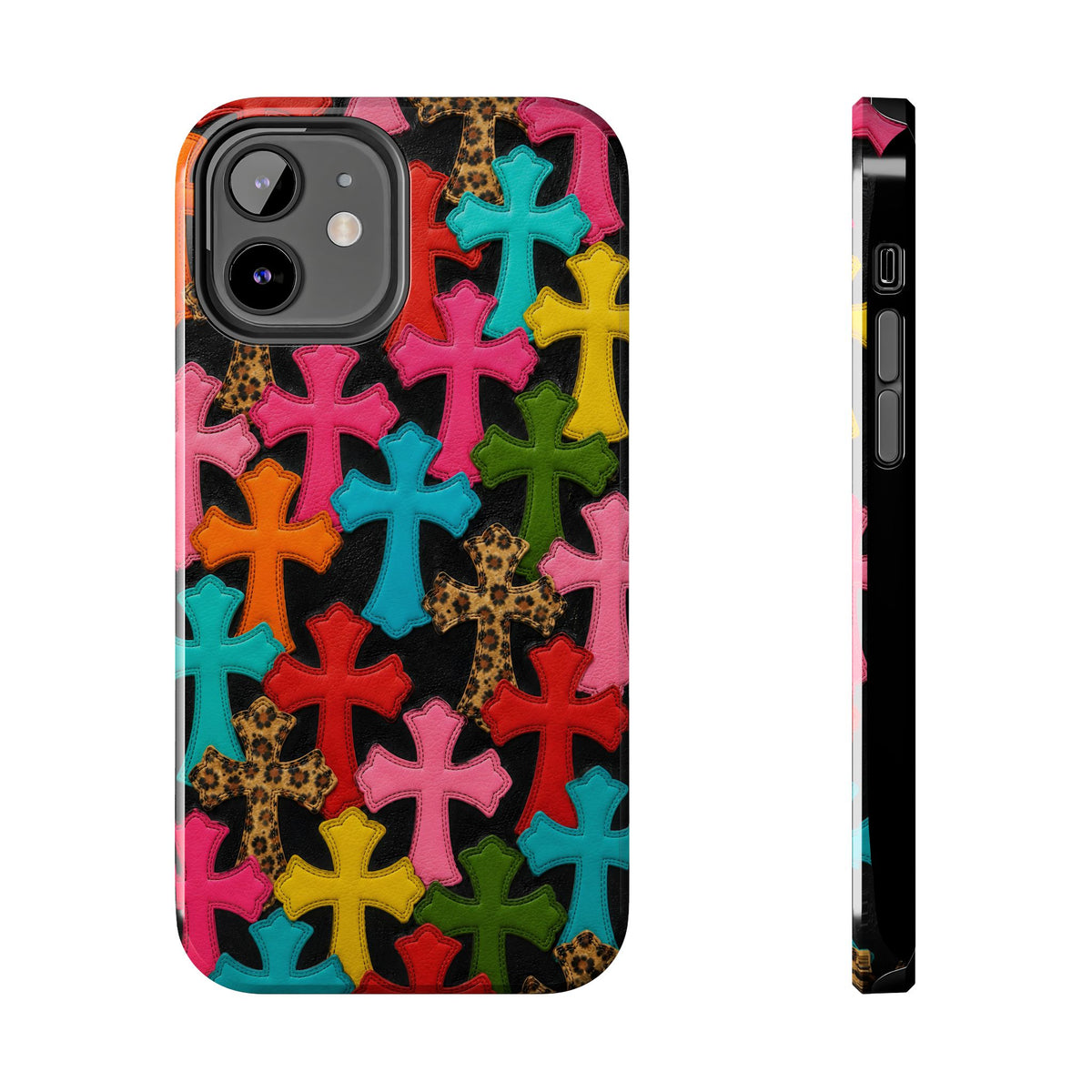 Chrome Hearts Multicolor Leather Printed Phone Case