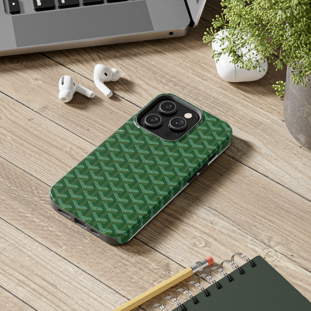 Green Goyard Phone Case