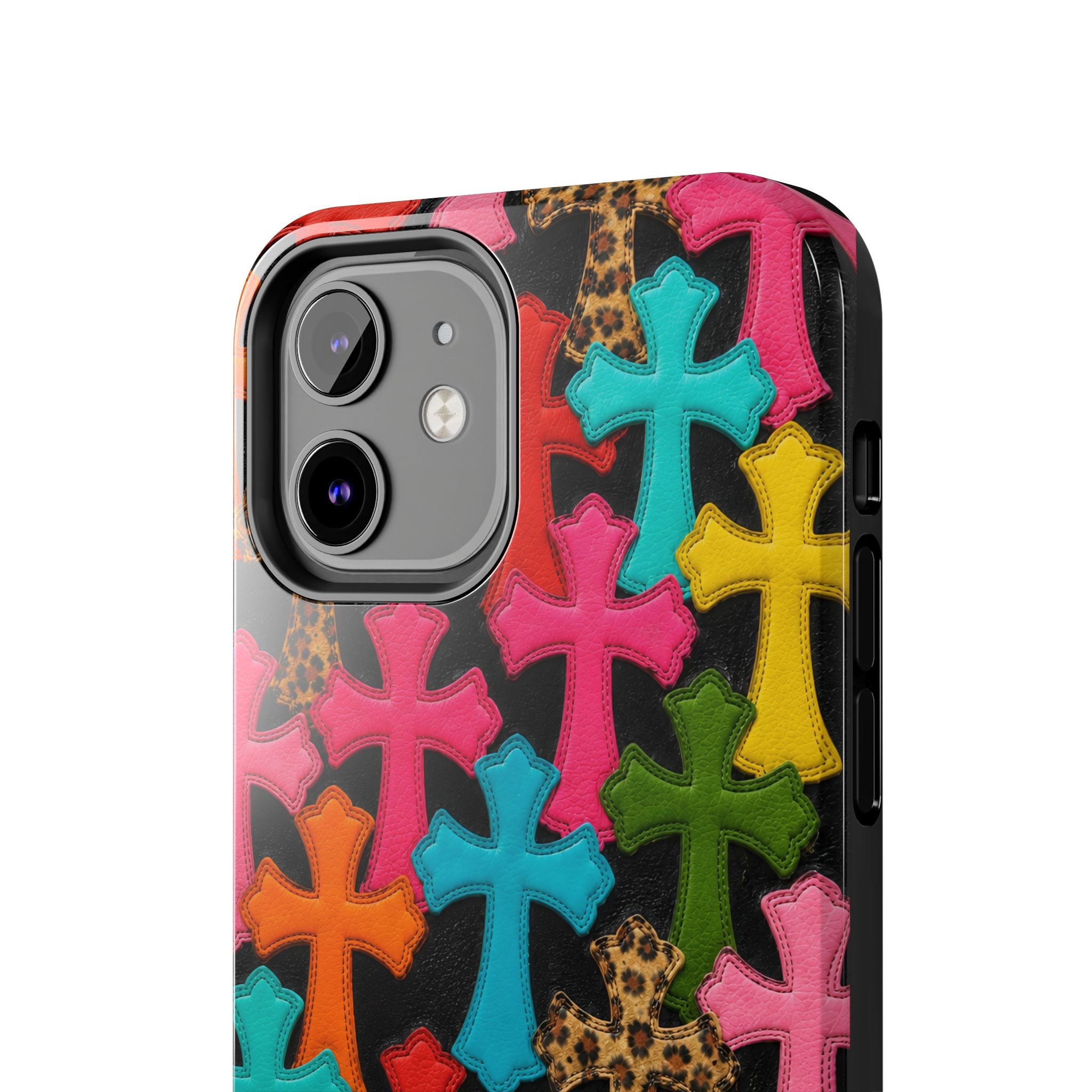 Chrome Hearts Multicolor Leather Printed Phone Case