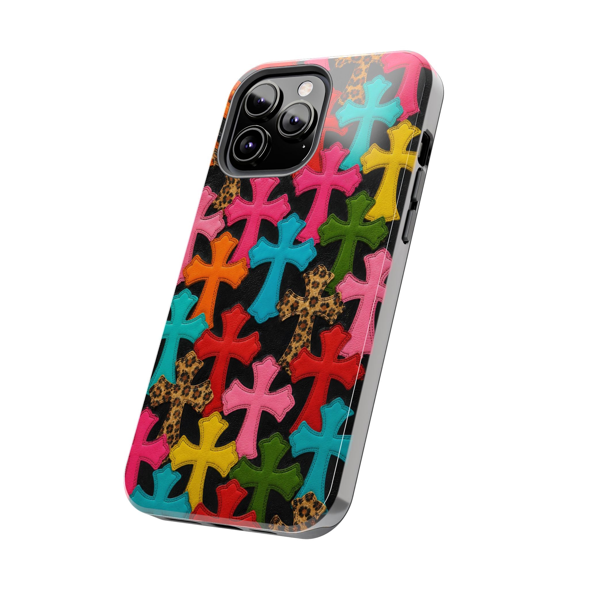 Chrome Hearts Multicolor Leather Printed Phone Case