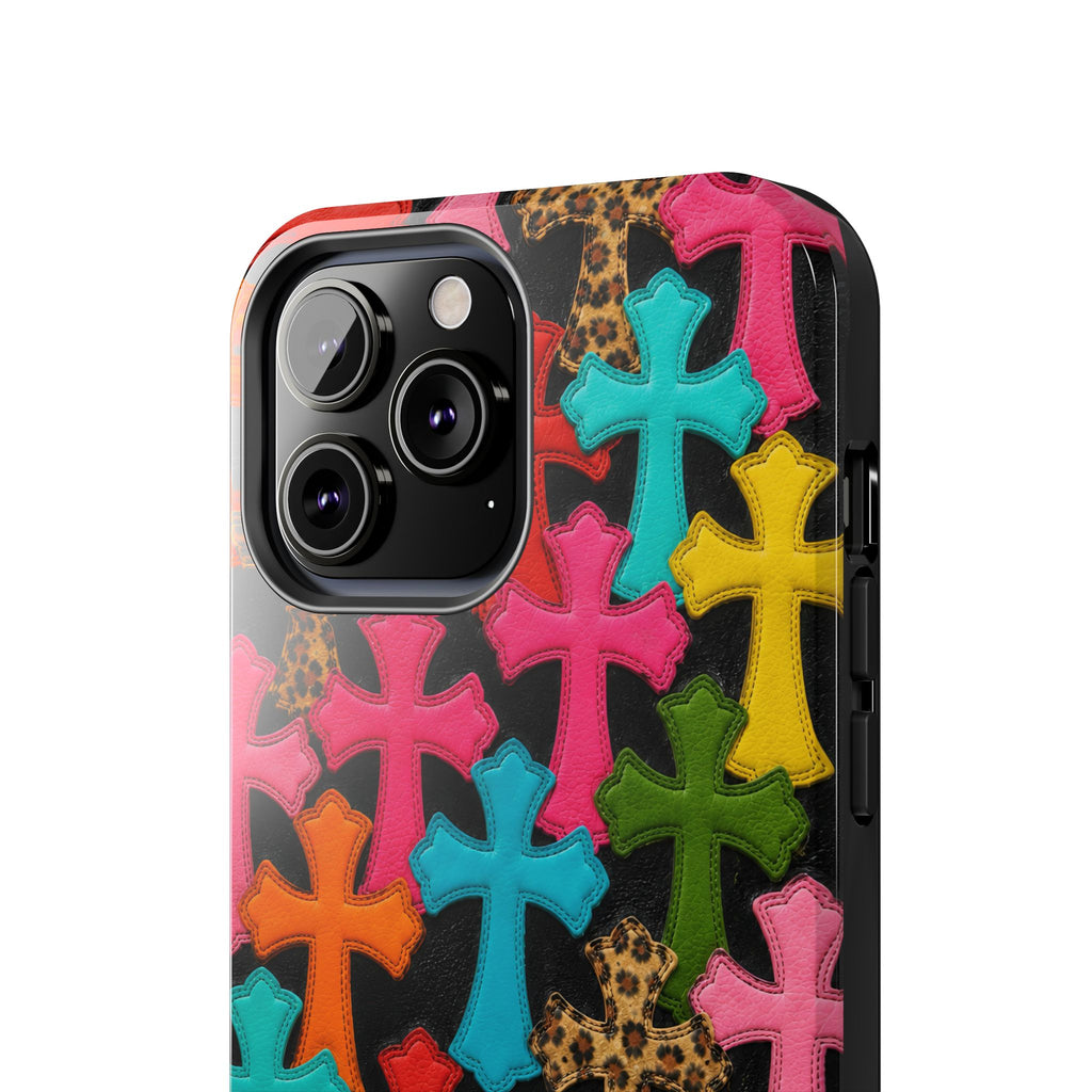 Chrome Hearts Multicolor Leather Printed Phone Case