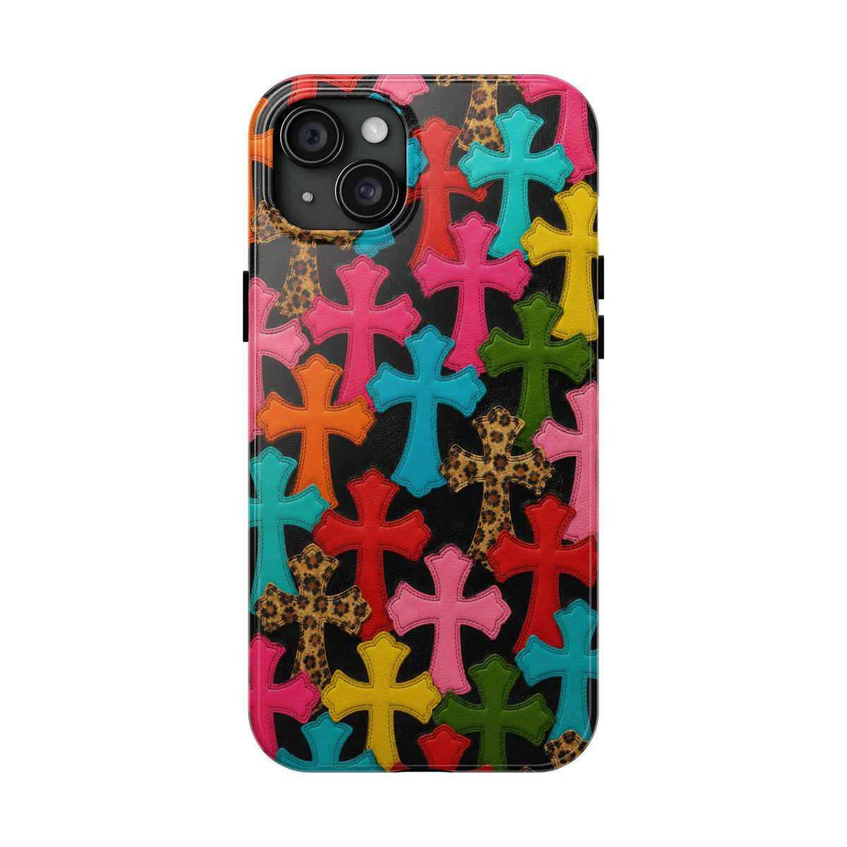 Chrome Hearts Multicolor Leather Printed Phone Case