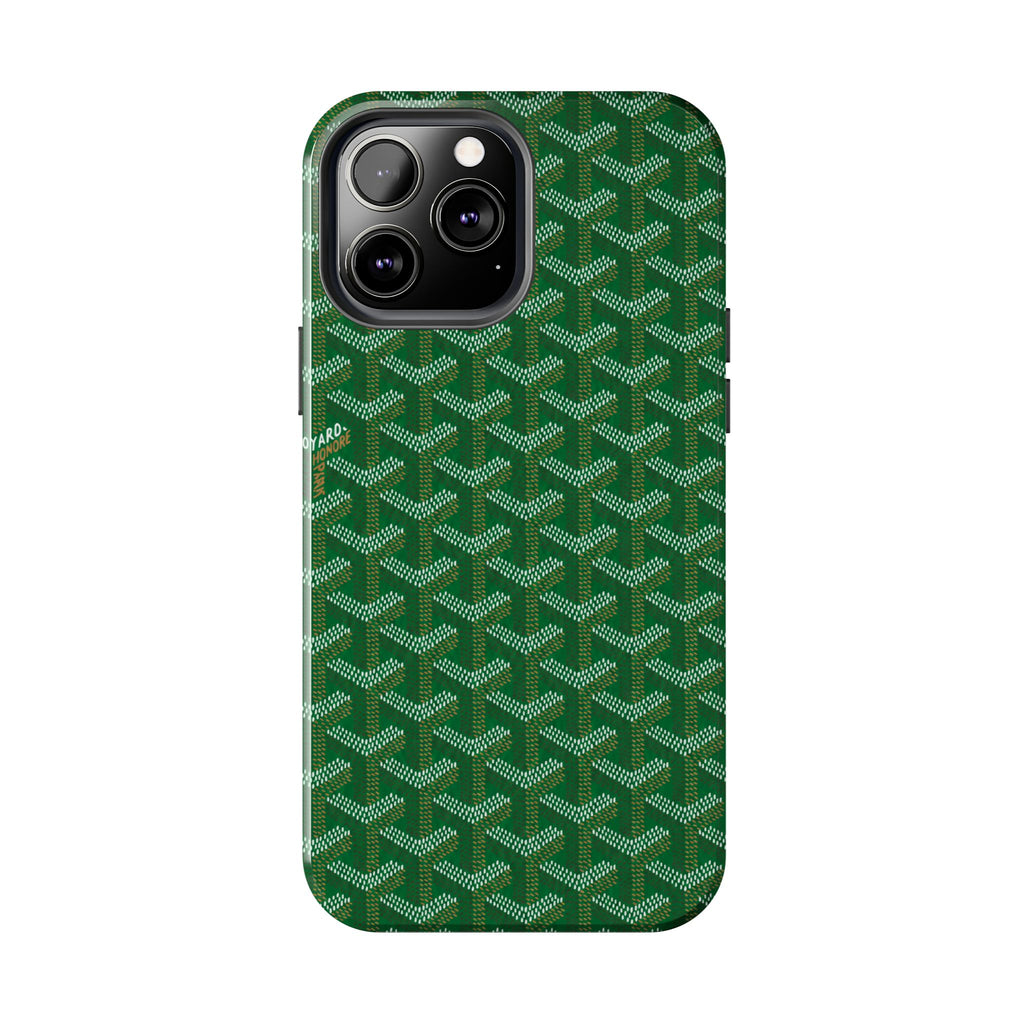 Green Goyard Phone Case