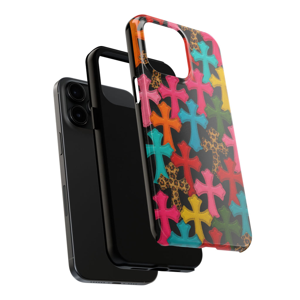 Chrome Hearts Multicolor Leather Printed Phone Case