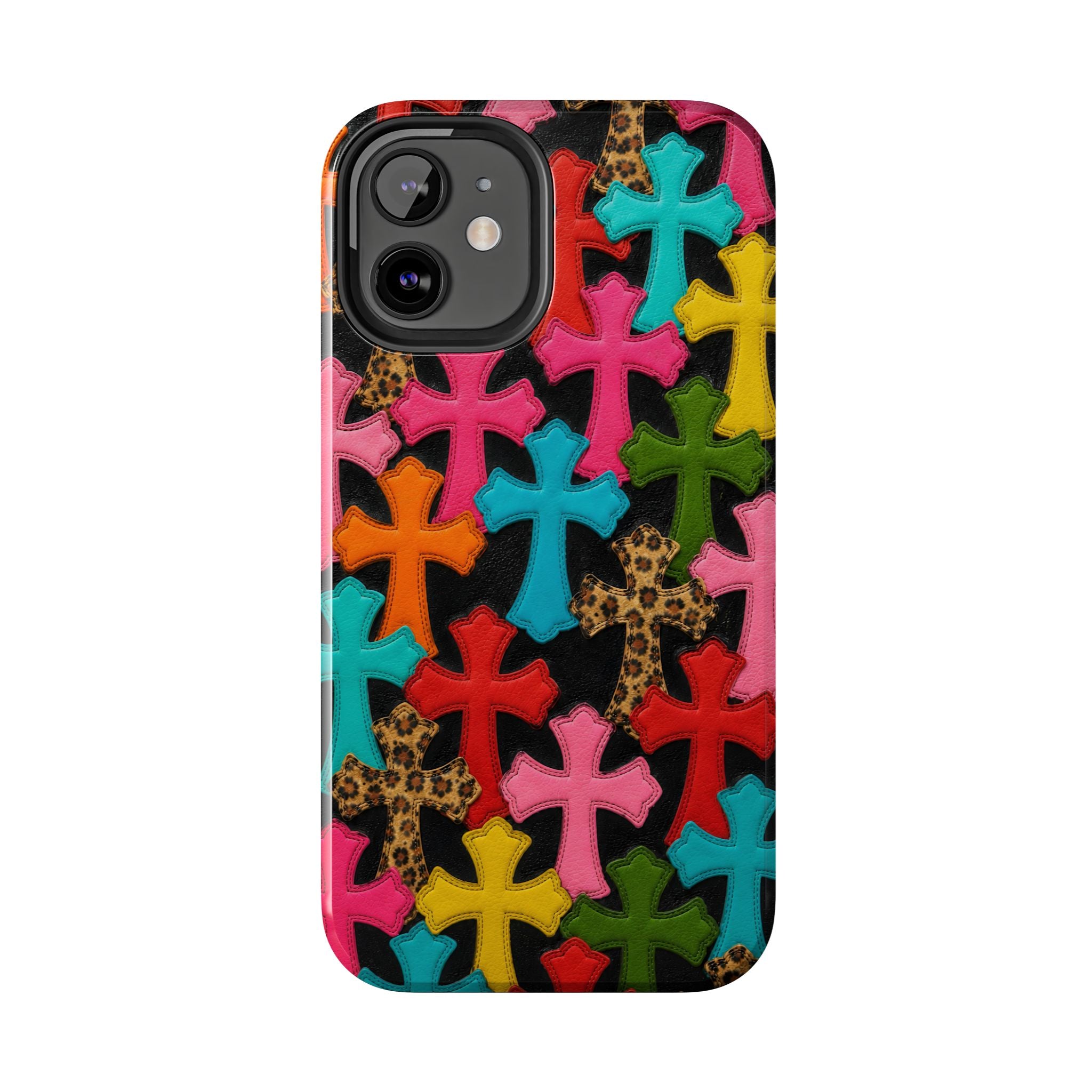 Chrome Hearts Multicolor Leather Printed Phone Case