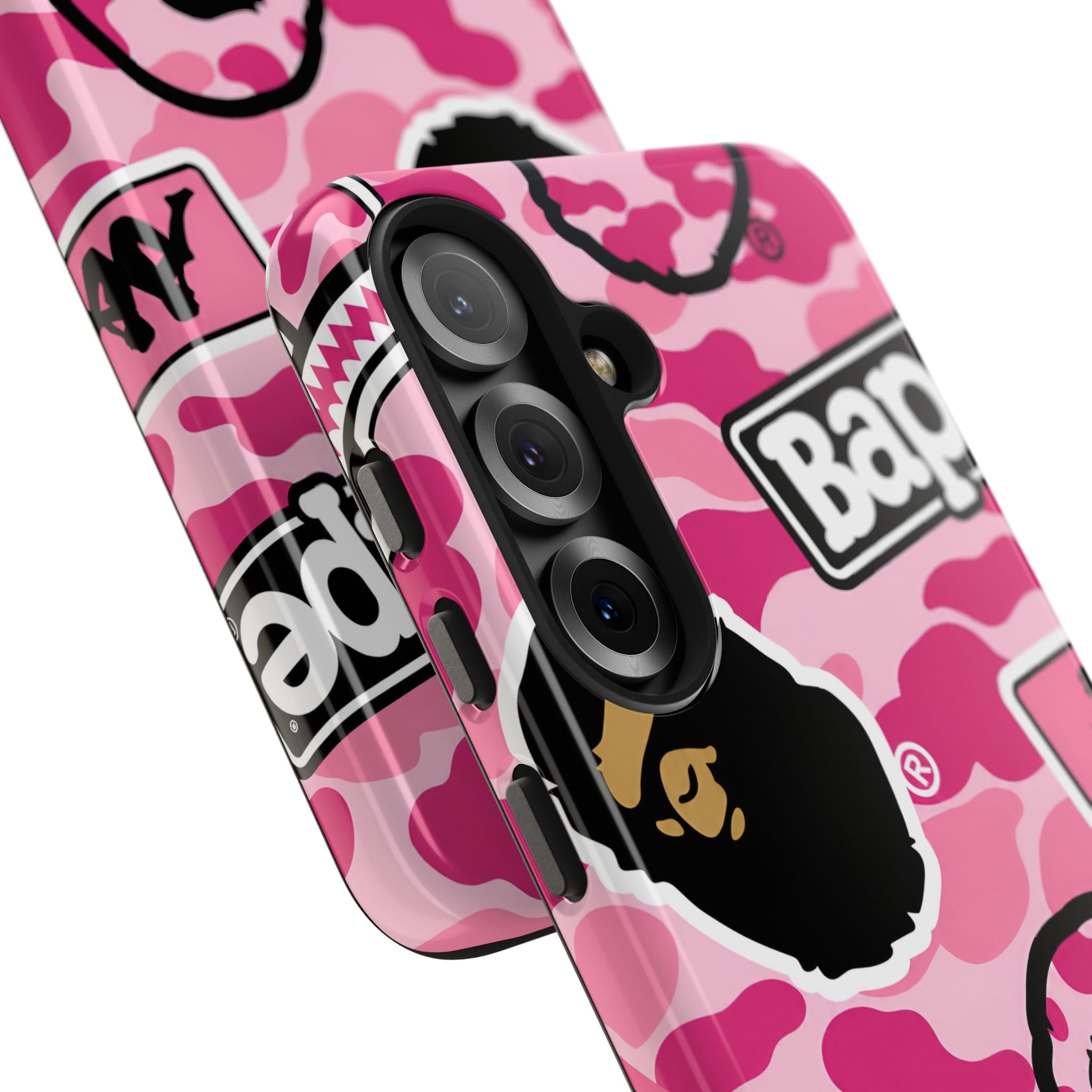 Pink Sticker Bape Print Phone Case