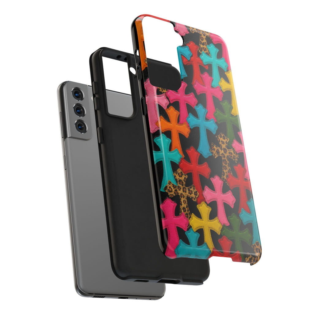 Chrome Hearts Multicolor Leather Printed Phone Case