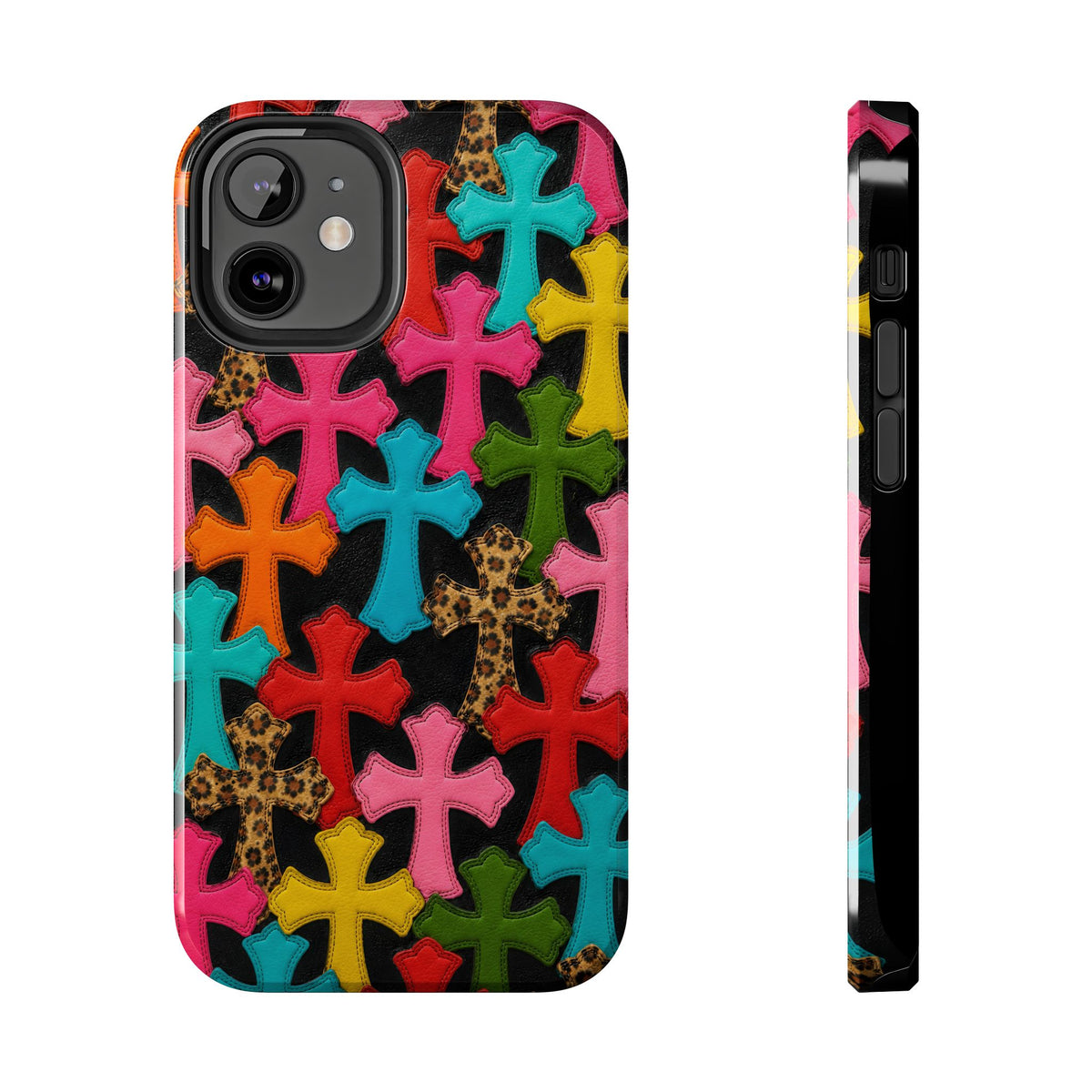 Chrome Hearts Multicolor Leather Printed Phone Case