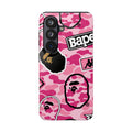 Pink Sticker Bape Print Phone Case