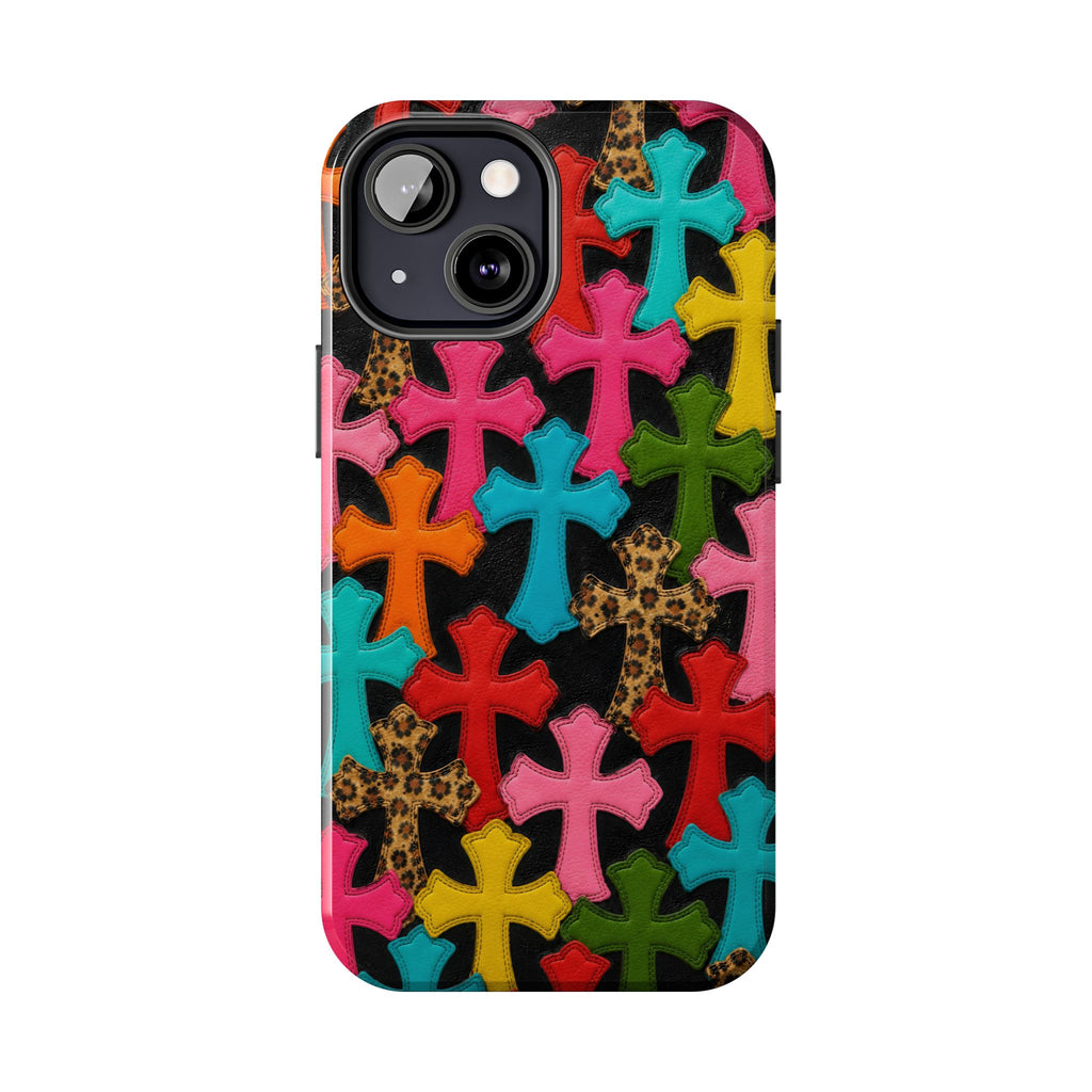Chrome Hearts Multicolor Leather Printed Phone Case