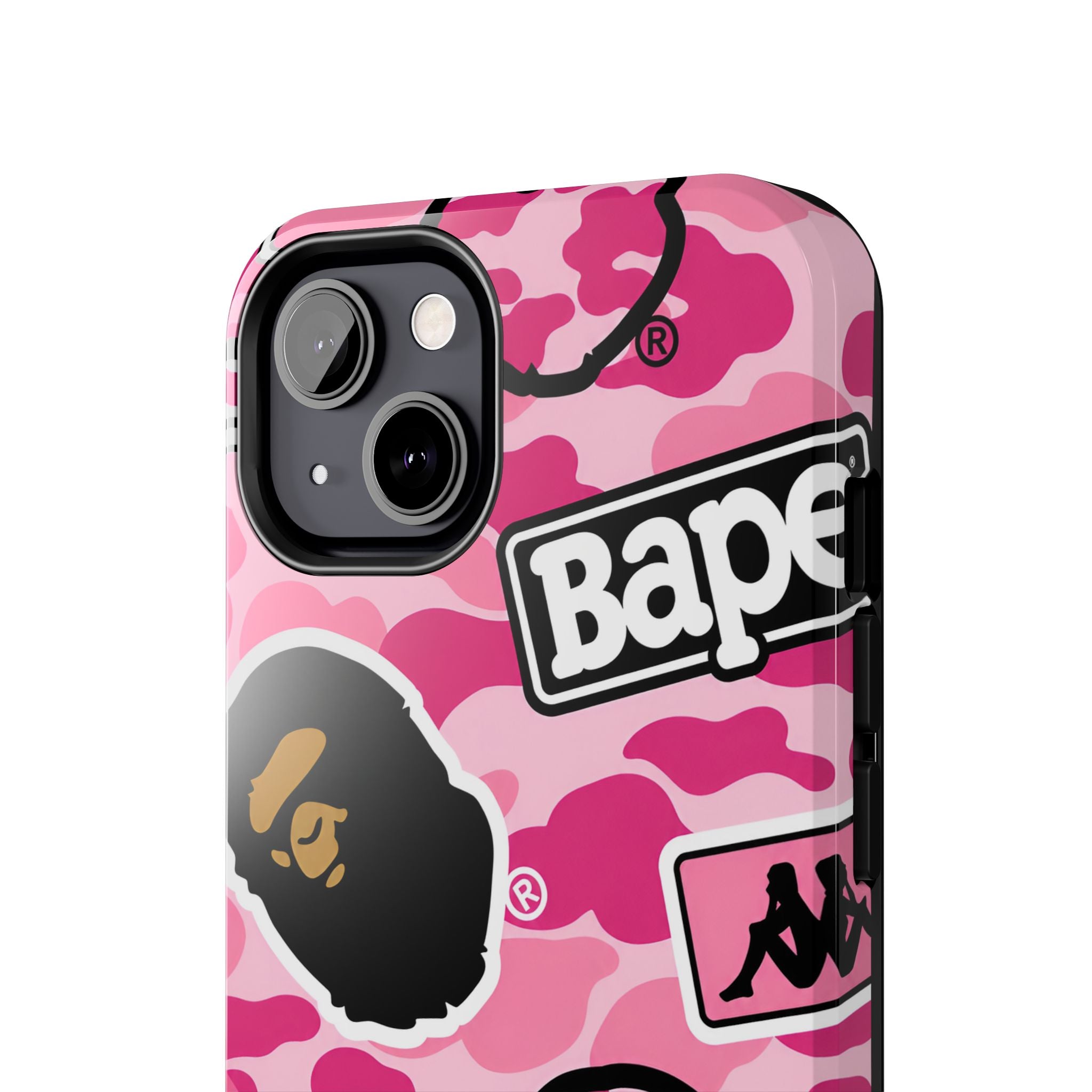 Pink Sticker Bape Print Phone Case