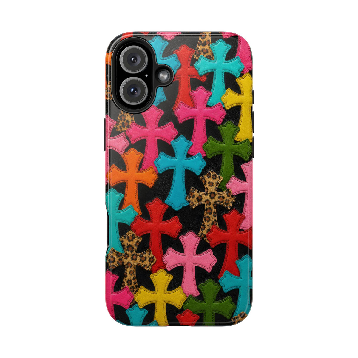 Chrome Hearts Multicolor Leather Printed Phone Case